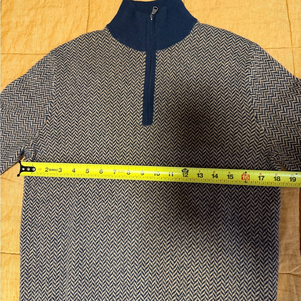 J.Crew Cashmere Quarter Zip Herringbone - Picture 8 of 10